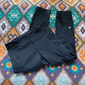 Lululemon Speed Up Leggings Tight Black Capri Pockets Women’s Size 6 Reflective